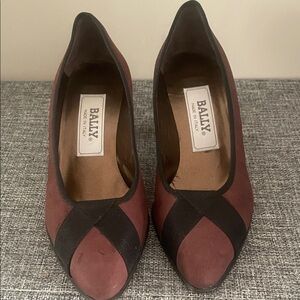 Bally Women's Dark Brown Heels with Black Trim
